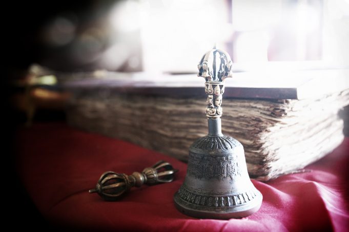 Morning in one old Gompa (Bell and vajra)